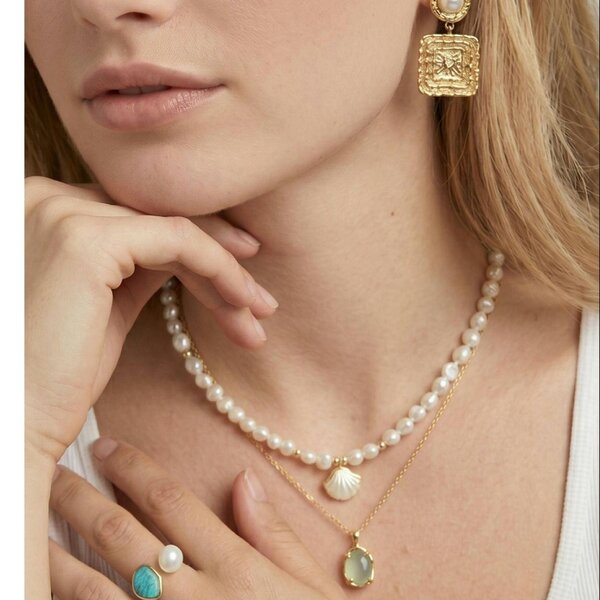 Uchi & Soto Shinju Pearl and Shell Necklace