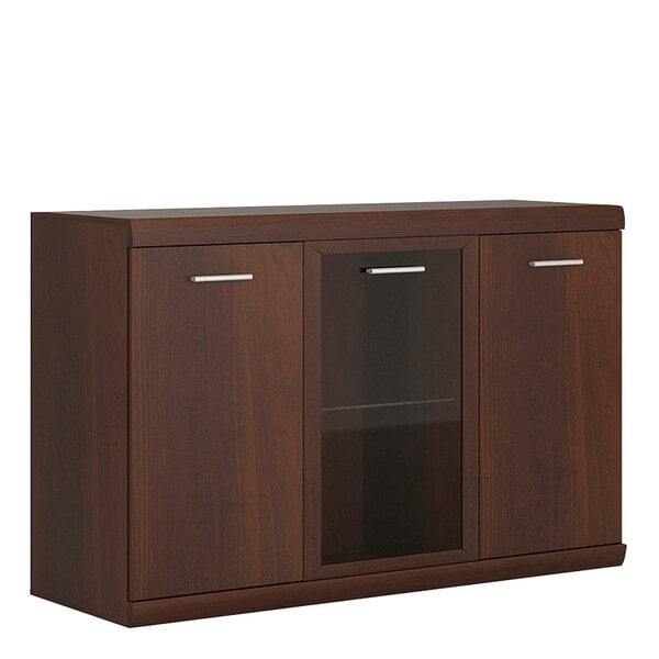 Wyld Haus Sonderborg Wide Dark Mahogany Wood Veneer Sideboard 3 Doors