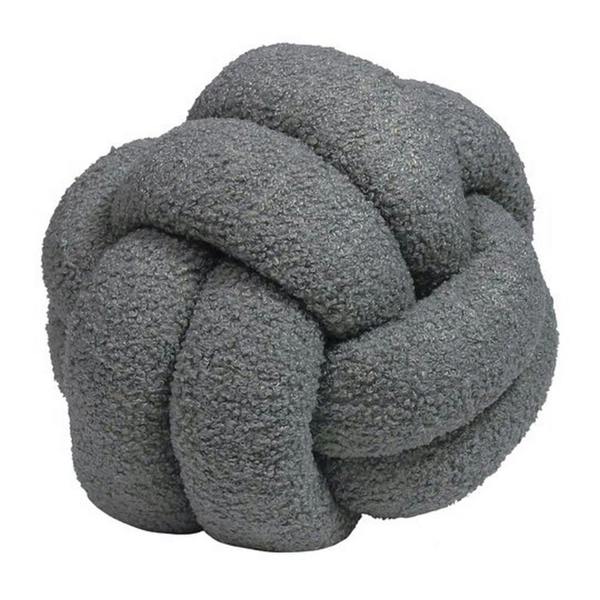 Furn Boucle Fleece Knotted Cushion - Charcoal - 