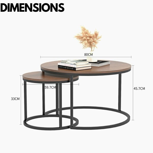 Rafaelo Mobilia Set Of Round Nesting Tables Industrial