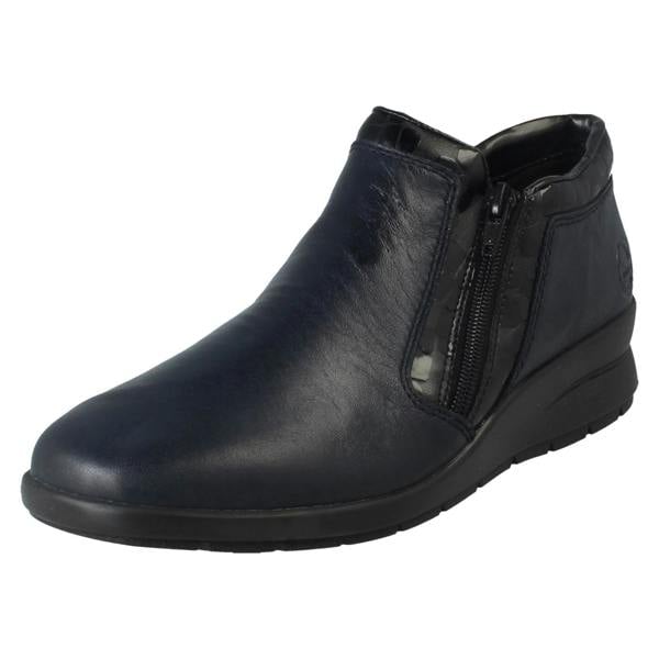 Rieker Ladies Rieker Ankle Boots With Double Zip L4883