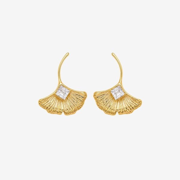Uchi & Soto Gingko Gold Stone Earrings