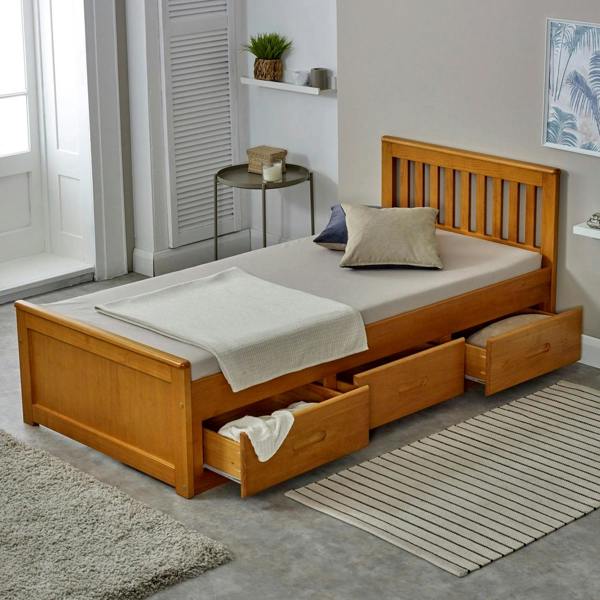 Mission Single Bed Honey