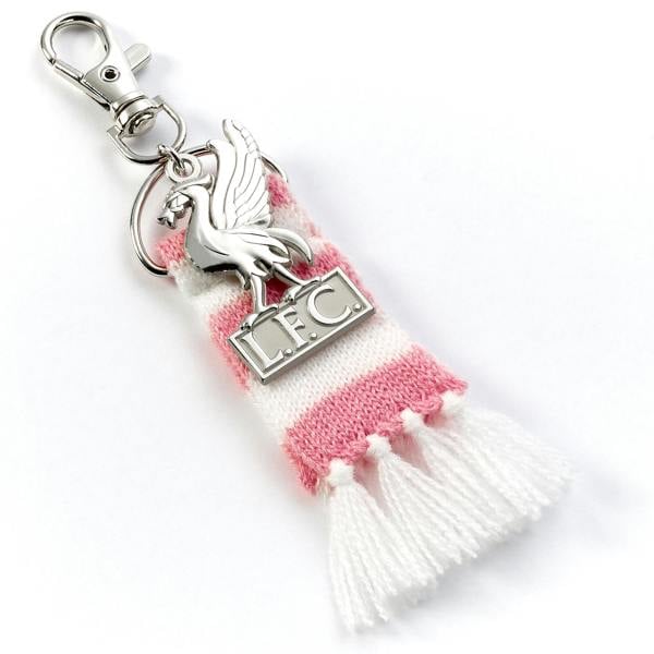 Liverpool Football Club Pink Stripe Scarf & Liverbird Backpack Hanger