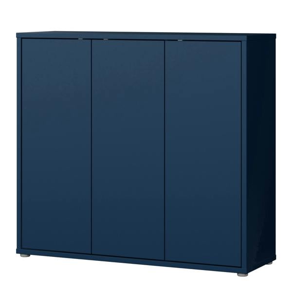 Furniture To Go Alice Springs Shoe Cabinet with 3 Doors Push-to-Open in Night Blue