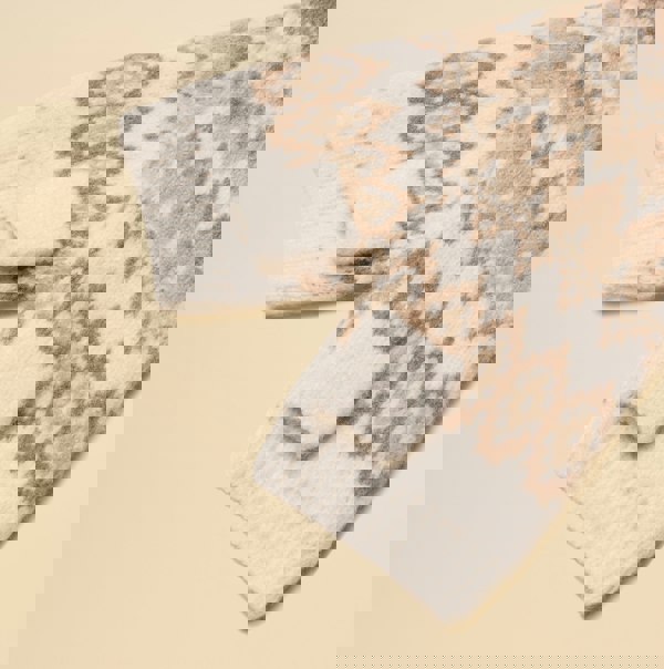 Joules KARA Neutral Fingerless Fairisle Glove Beige