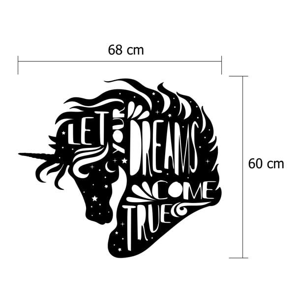 Decortie Modern Metal Wall Art "Dreams come true" Home Ornament Decorative Minimalist Design Hanging Wall Sculpture, Black