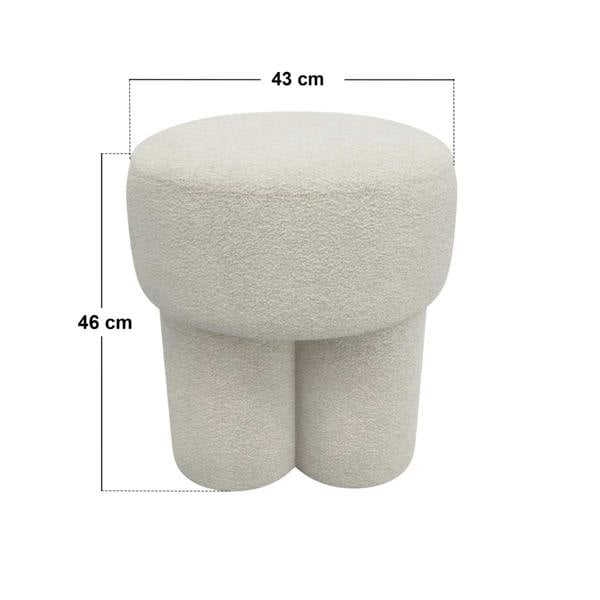 SOLACE+CO Ferro High Pouffe Beige Fleece