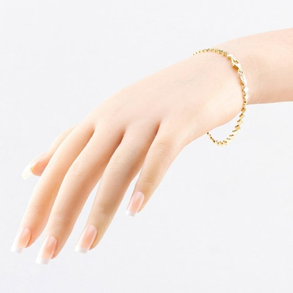 T. H. Baker 9ct Yellow Gold 7.5 Inch Stamped Clover Bracelet HSCB-370-9Y-7.5