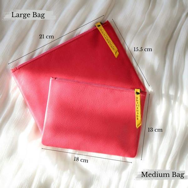 PRIMEHIDE Large Size Leather Zip Pouch