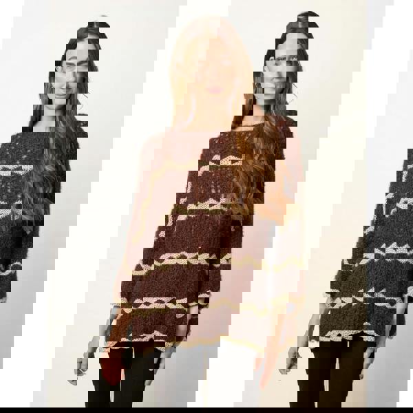 Blue Vanilla Zig Zag Metallic Jumper