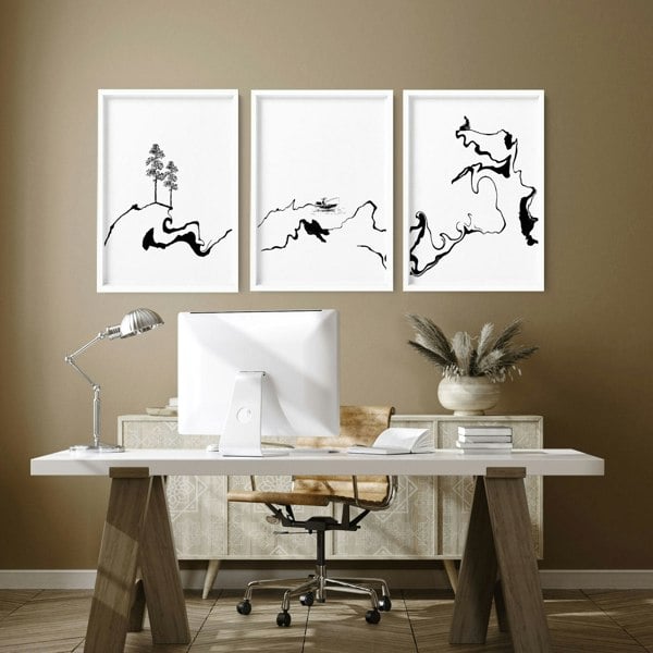 Ideas For Office Wall Decor | Set of 3 wall art prints