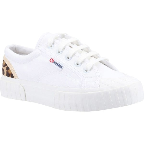 Superga 2630 Stripe Pad Leopard Trainers - White/Leopard