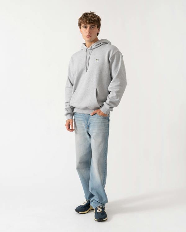 Lacoste Fleece Mens Classic Fit Hoodie - Grey Chine CCA | CHO | Designer Mens Hoodies