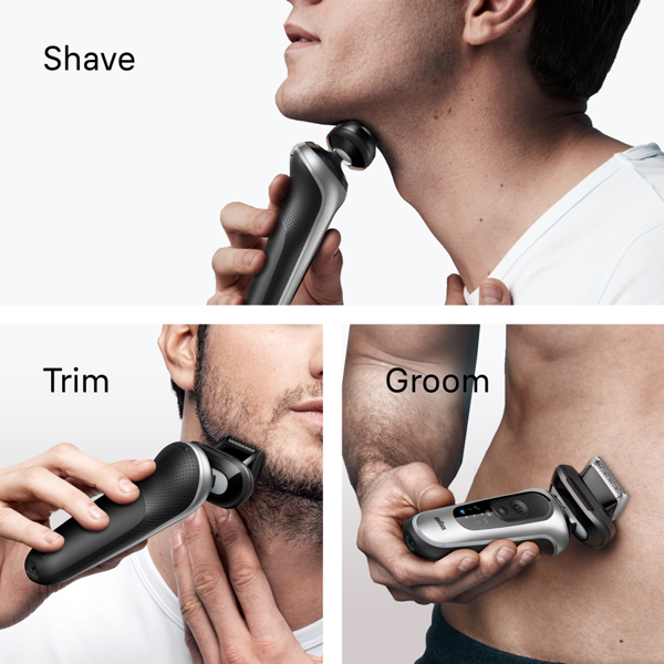 Braun Series 6 62-S7650CC Electric Shaver, SmartCare Center, +2 Attachments- Silver
