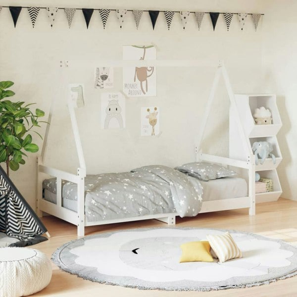 Berkfield Kids Bed Frame White 80x160 cm Solid Wood Pine