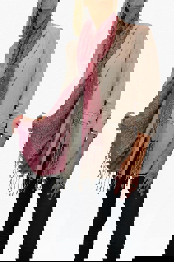 Paulo Due Paisley Jacquard Fine Pashmina Shawl Wrap