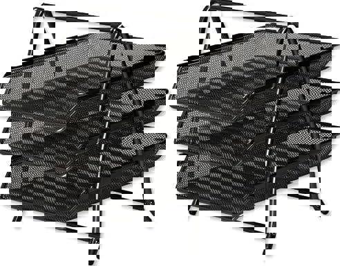 KAV Mesh Letter Filing Trays Stackable A4 Desk Tidy Paper Document Office Organiser, Metal Executive Wire Holder