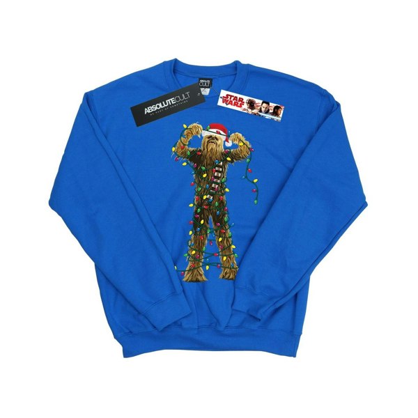 Star Wars Boys Chewbacca Christmas Lights Sweatshirt - Royal Blue