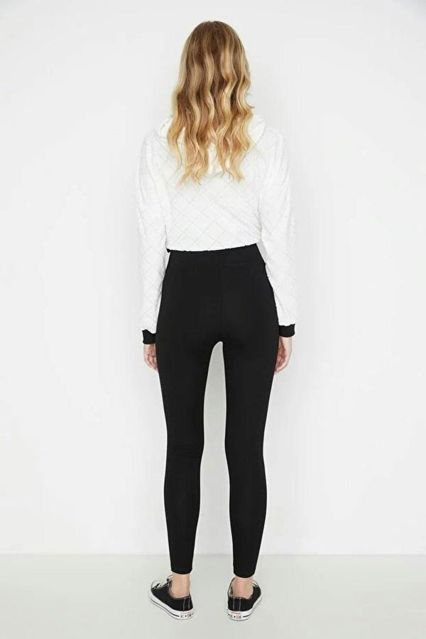 WOVCOR High Waist Elastic Knit Leggings with Elastic Waistband