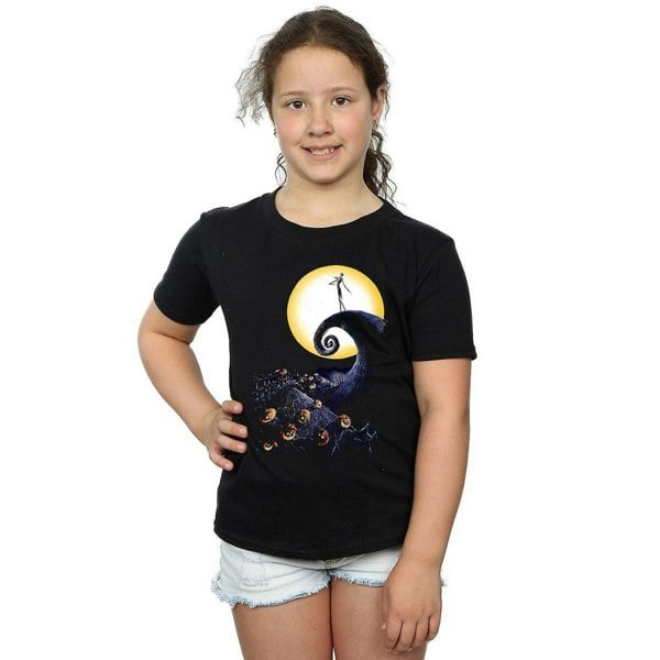 Nightmare Before Christmas Girls Cemetery Cotton T-Shirt - Black