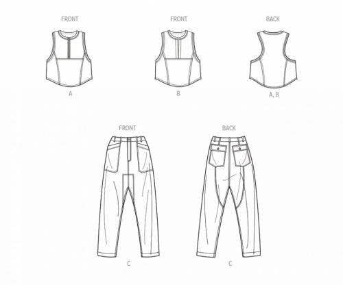 Simplicity Sewing Pattern 9754, Tops, Trousers for Women, K5 (8-10-12-14-16) - Intermediate