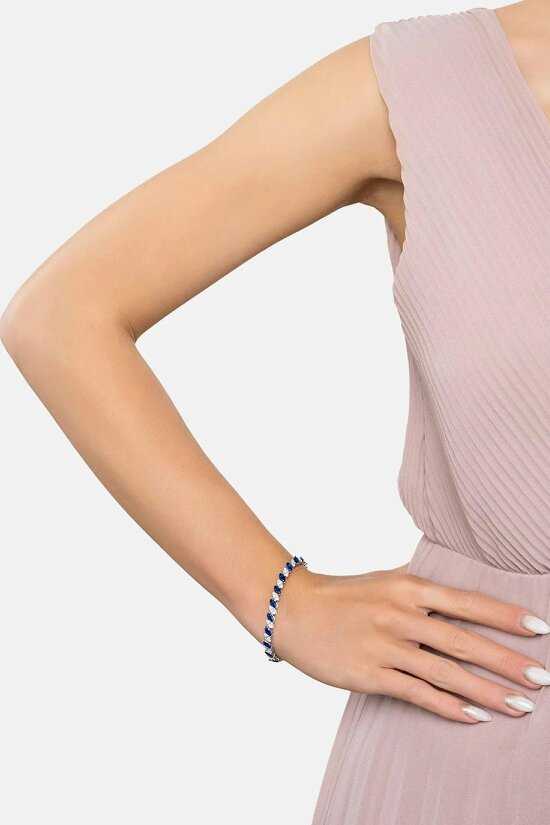 Latelita Viscountess Tennis Bracelet Sapphire Silver