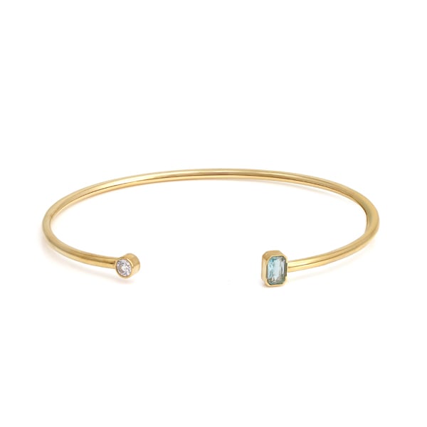 Say It With February Amethyst Birthstone Bangle - Yellow Gold Plated