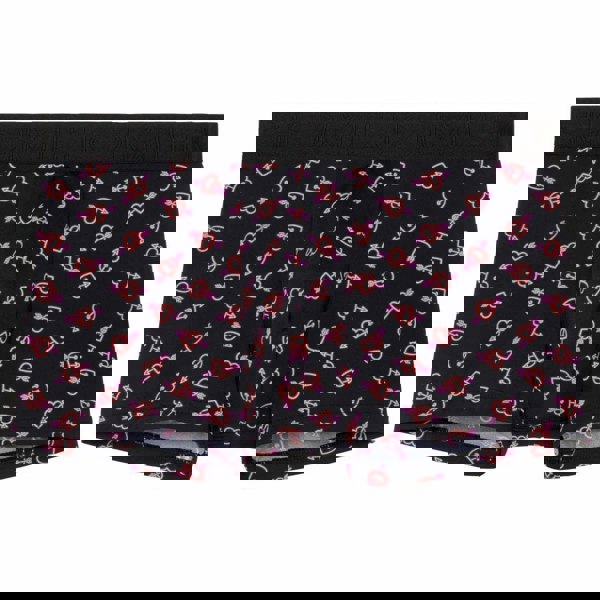 Hom Neon Heart Microfiber Boxer Brief, Black Print