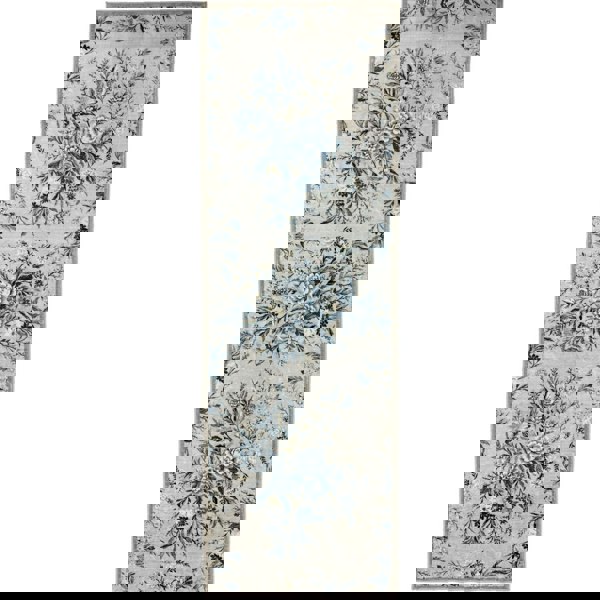 The Rugs Classical Winter Bloom Rug - Cream & Blue Floral