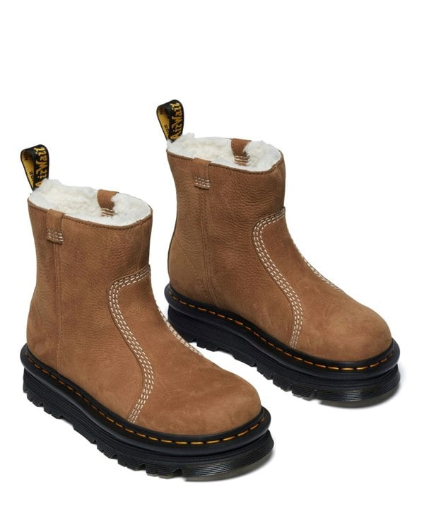 Dr. Martens Zebzag Rigger Milled Nubuck Women's Desert Brown Boots