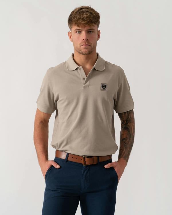 Belstaff Short Sleeved Mens Polo - Dark Sand - Main