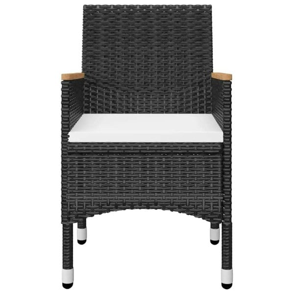 Berkfield 5 Piece Garden Dining Set with Cushions Black