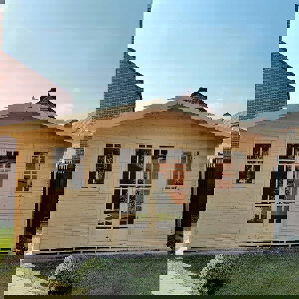 Shire Clipstone 12Gx12 Log Cabin 28mm interlock cladding - Best Shed