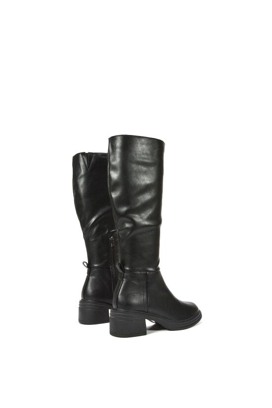 XY LONDON Knee High Boots With Chunky Block Heel
