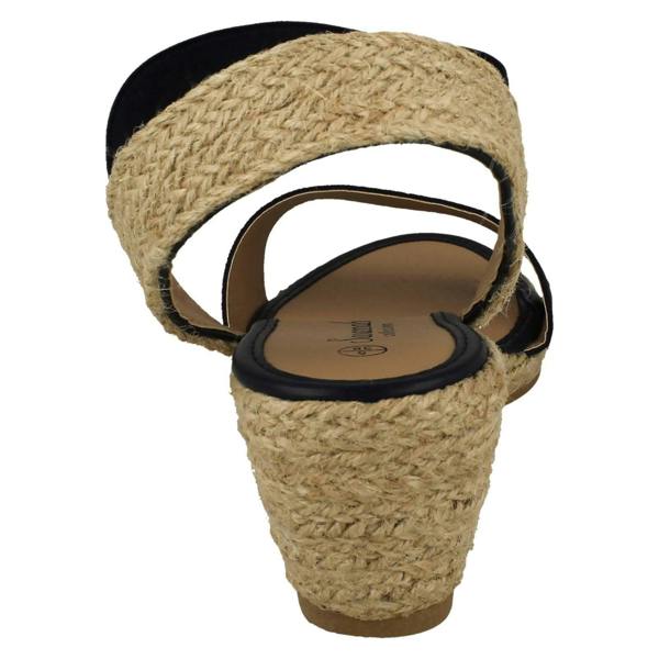 Savannah Ladies Savannah Elasticated Strap Wedge Heeled Sandals F2301