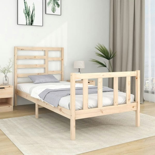Berkfield Bed Frame Solid Wood 75x190 cm Small Single