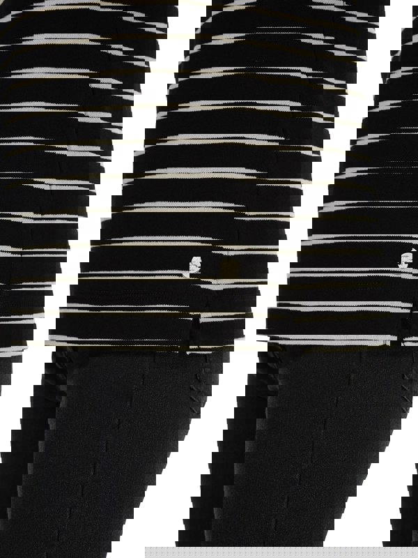 PennyPlain Round Neck Striped Top - Black