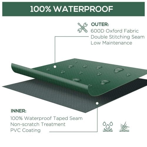 Bobobiy Large Patio Garden Furniture Set Cover 600D Oxford Square Waterproof, 230 x 230 x 70 cm, Green