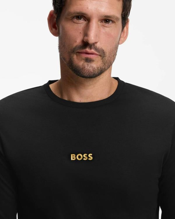 BOSS Orange Xmas Long Pyjama Set - Black 001 | CHO | Designer Mens,Pyjamas Loungewear & Robes,Pyjamas