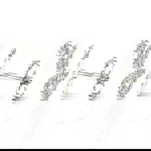 Say It With Luxe CZ Initial Earrings - Sterling Silver