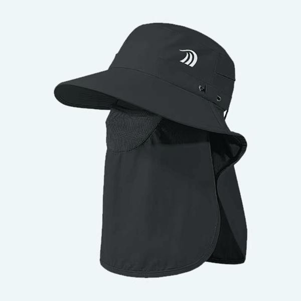 Anniou UPF 50+ Fishing Hat with Face Protection - Black - 58-60cm