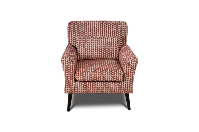 Wyld Haus Olinda Terracotta Red Patterned Fabric Upholstered Accent Armchair