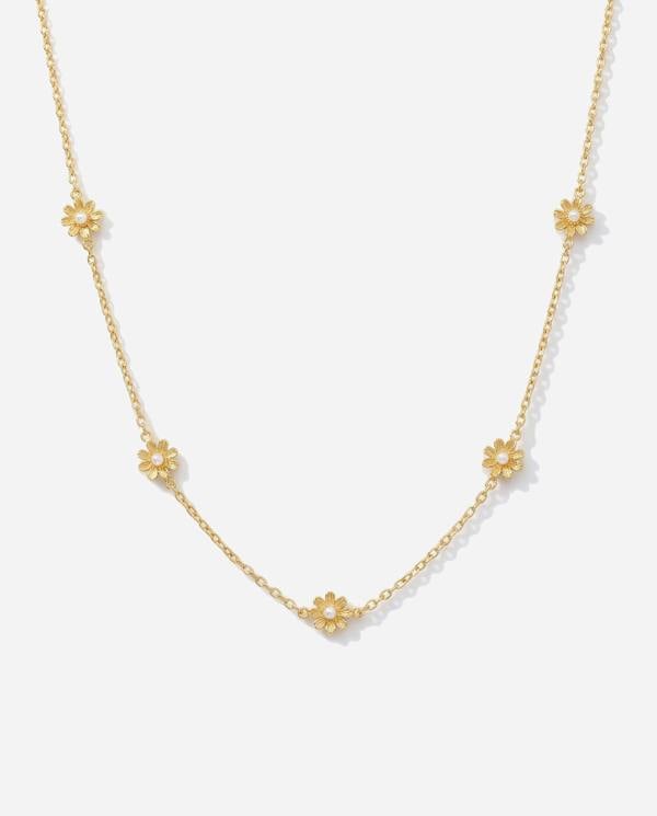 Elk & Bloom 14K Gold Flower Choker Necklace