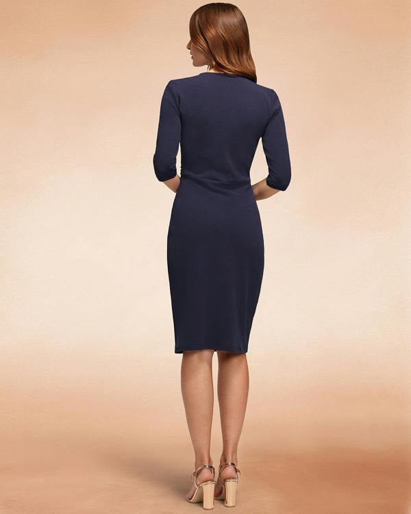 HotSquash Ascot Mock-Wrap Dress