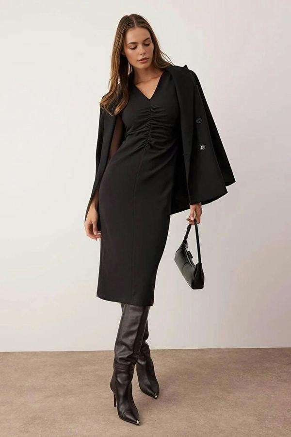 WOVCOR Midi Woven Dress