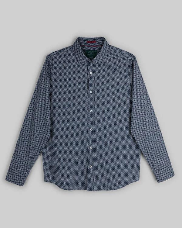 Steel & Jelly Limited Edition Navy Geometric Slim Fit Shirt