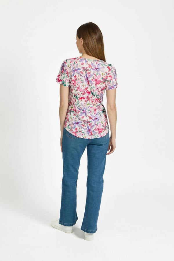 Mudflower Floral V-Neck Button Top