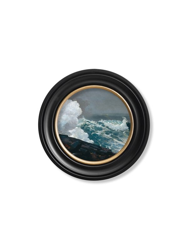 Exceptional Art c.1895 Northeaster - Round Frame