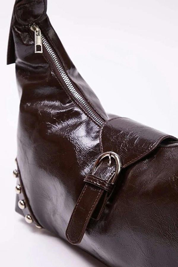 WOVCOR Trok Stone Embellished Belt Buckle Oval Women's Shoulder Bag